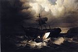 William Bradford The Wreck of an Emigrant Ship on the Coast of New England painting